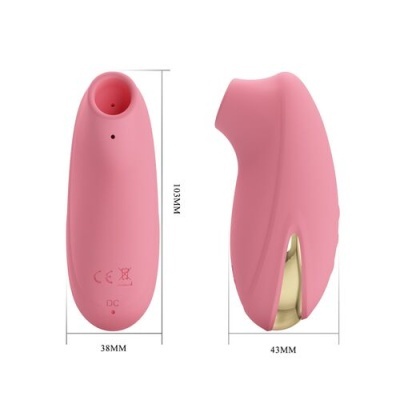 Dispositivos rosa com dimensões 103mm x 38mm e 43mm, um com detalhe dourado