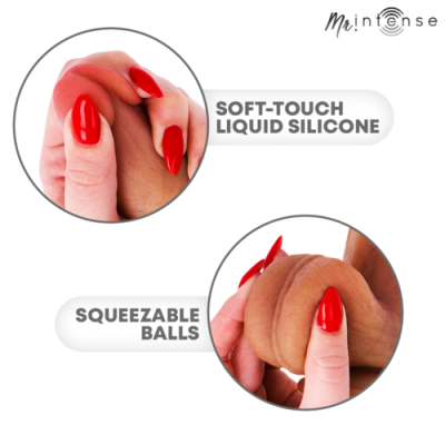 Detalhes do produto em silicone líquido e bolas espremíveis com unhas vermelhas