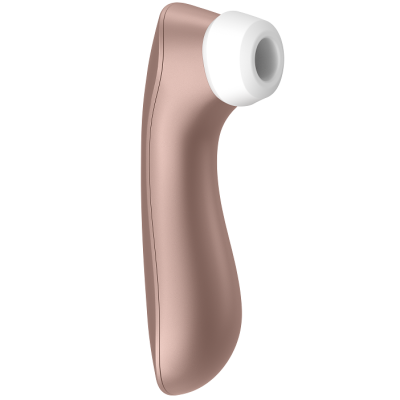 Dispositivo eletrônico rosa dourado com ponta branca e formato curvado