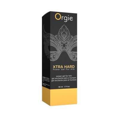 Embalagem de gel excitante para homem Orgie XTRA HARD preta e amarela