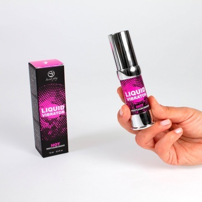 Frasco metálico e caixa do produto Liquid Vibrator Hot