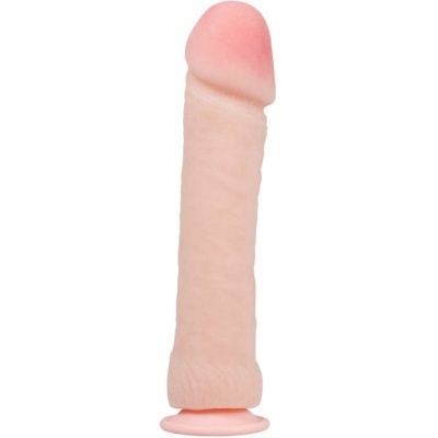 Dildo cor de pele com ventosa e textura realista