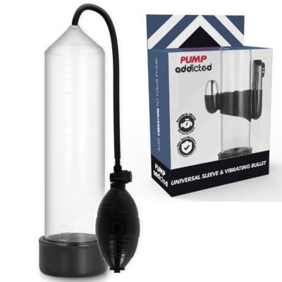 Bomba de sucção com botão inflador preto e embalagem PUMP addicted.
