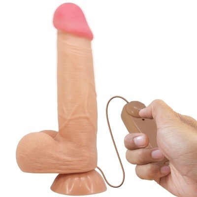 vibrador realista cor de pele com controlo remoto