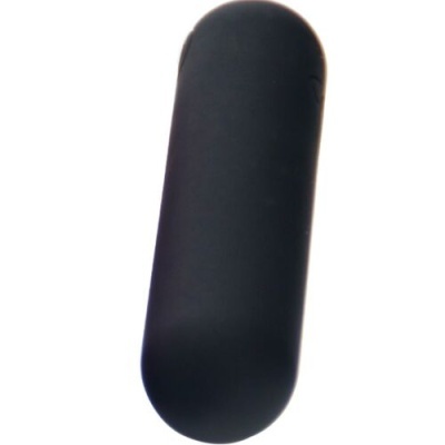 Estojo para óculos preto oval alongado com textura lisa