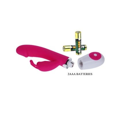 Vibrador rosa com controlo remoto e pilhas AAA