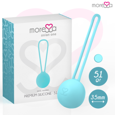 Treinador de Kegel azul claro em silicone com embalagem branca