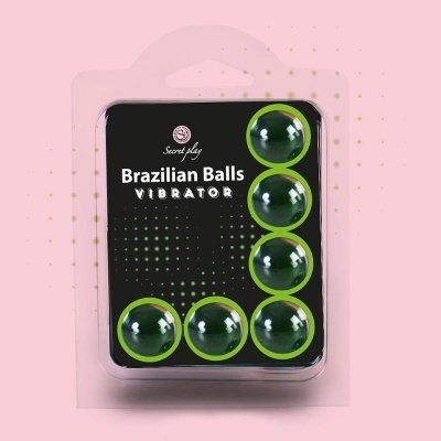 Embalagem de produto Brazilian Balls Vibrator da marca Secret Play em blister plástico
