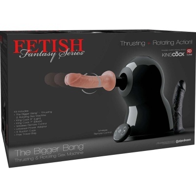 Embalagem de máquina de sexo preta com dildo e controle remoto