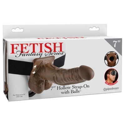 ARNÊS com pênis 7 polegadas castanho da série Fetish Fantasy com faixa preta