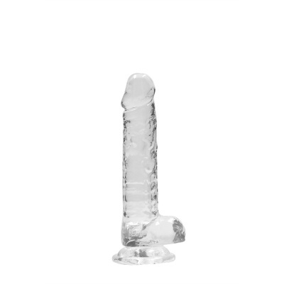 Dildo em vidro transparente com textura realista