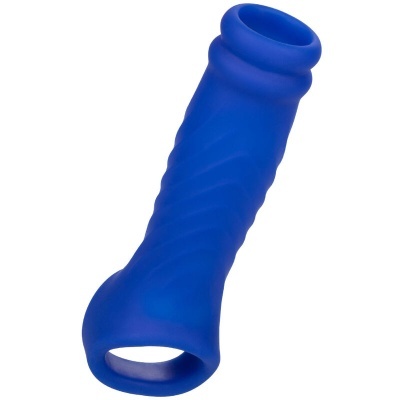 Manga azul de silicone texturizada com anel na base