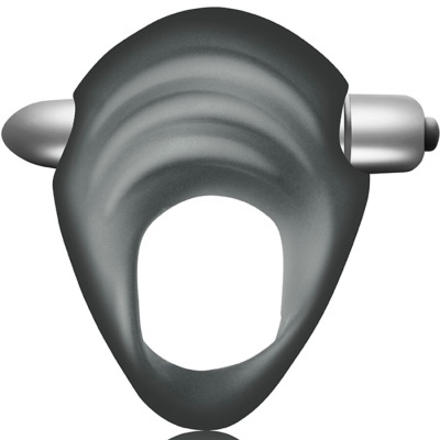 Anel preto com compartimento metálico prateado