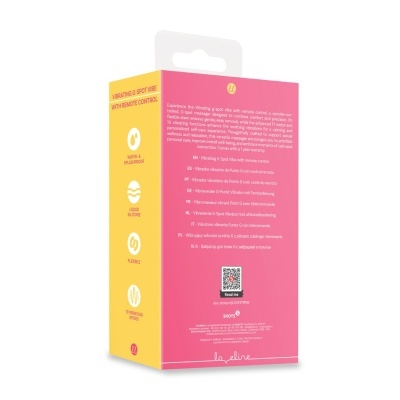 Embalagem de vibrador vibratório ponto G com controlo remoto rosa e amarelo