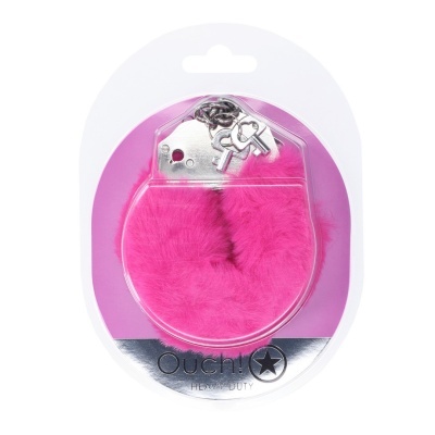 Algemas com pelúcia rosa em embalagem blister