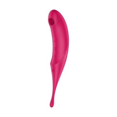 Produto rosa curvo de silicone com bico e orifício circular