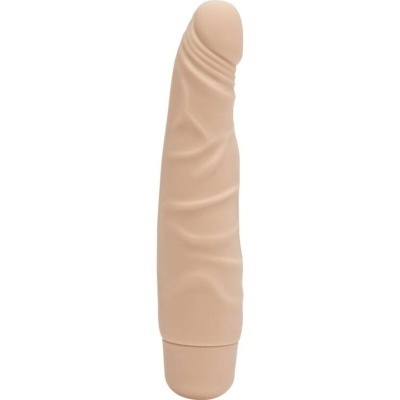 vibrador cor bege com relevo e base plana