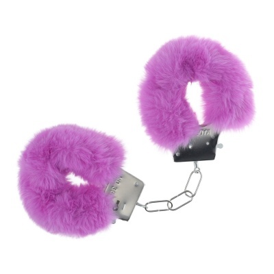 Algemas com capa felpuda cor-de-rosa vibrante