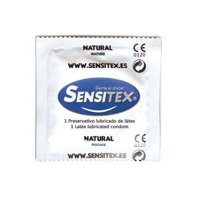 Embalagem de preservativo SENSITEX lubrificado de látex