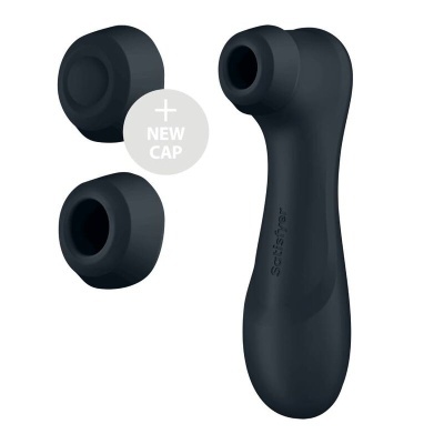 Dispositivo preto com duas capas de silicone adicionais pretas e texto + NEW CAP