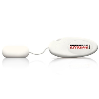 Vibrador branco com controlo e texto PIPEDREAM EXTREME