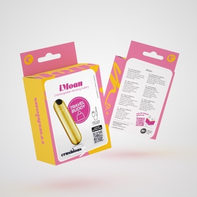Embalagens do vibrador recarregável bullet iMoan dourado