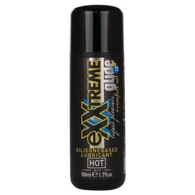 Frasco preto de lubrificante Exxtreme glide de 50 ml.