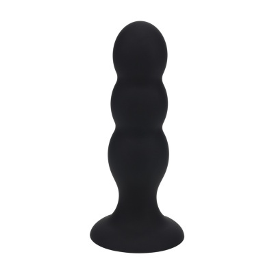 Plug anal preto com três bolhas e base larga