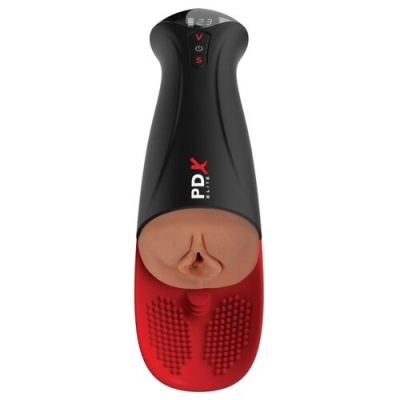 Dispositivo preto e vermelho com visor digital e marca PDX ELITE