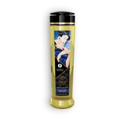 Frasco de óleo para massagem erótica SHUNGA com arte japonesa no rótulo