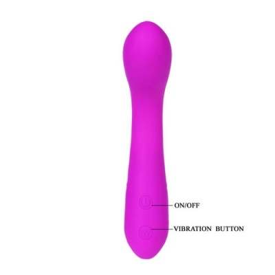 Vibrador rosa com botões ON/OFF e VIBRATION BUTTON