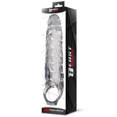 Manguito transparente texturizado com embalagem preta Beast Rings