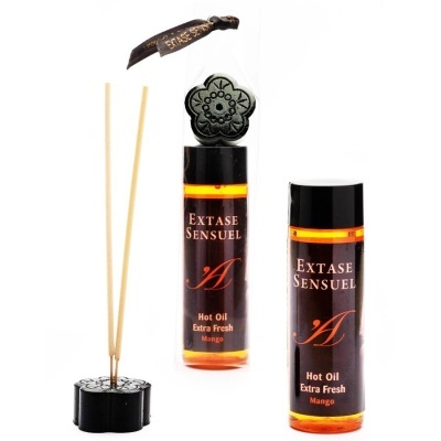 Conjunto de óleo quente aromático com suporte e varetas de madeira