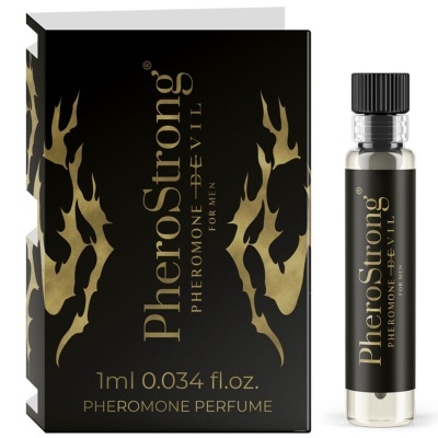 frasco com perfume e embalagem preta decorada com chamas douradas
