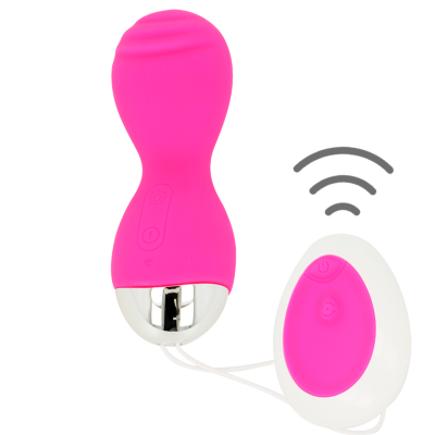 Vibrador rosa com comando à distância branco