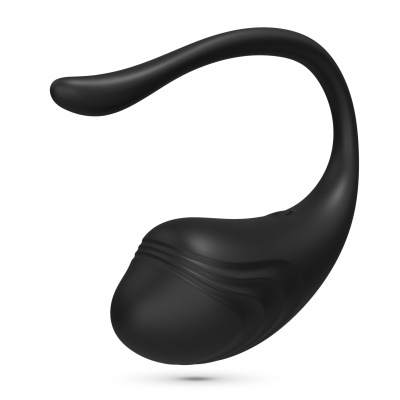 Produto preto flexível curvado com textura lisa e padrão ondulado