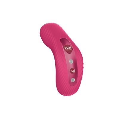 Vibrador cor-de-rosa da marca FUN FACTORY com três botões e superfície texturizada