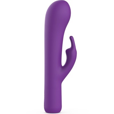 Vibrador roxo com saliência curva em silicone