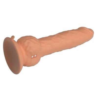 Brinquedo sexuado em silicone cor pele com ventosa
