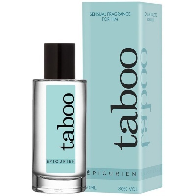 Frasco e caixa de perfume Taboo Épicurien azul claro