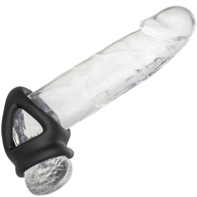Produto silicone transparente com anel preto e textura realista