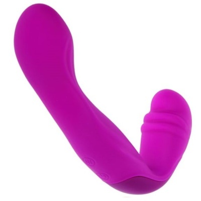 Vibrador personal roxo em silicone com formato curvado
