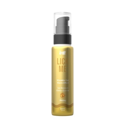 Frasco dourado de gel beijável com aplicador e tampa transparente