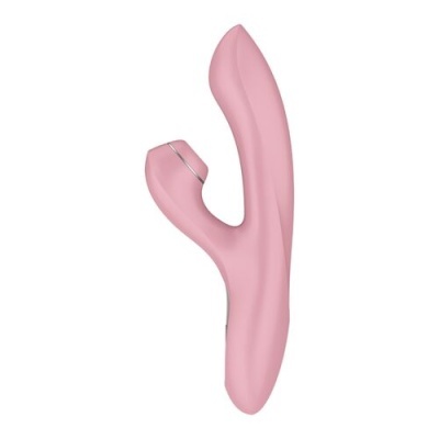 Vibrador cor-de-rosa em silicone com dois braços