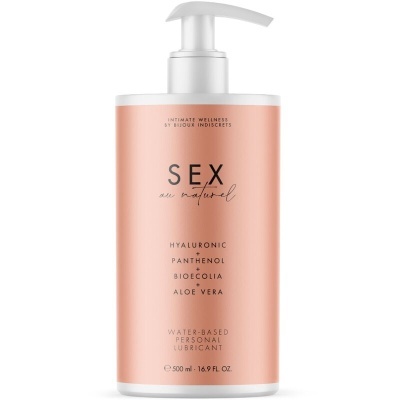 Frasco de lubrificante pessoal SEX au naturel rosa com doseador branco
