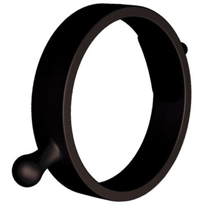 Anel preto fosco com uma protuberância arredondada na lateral