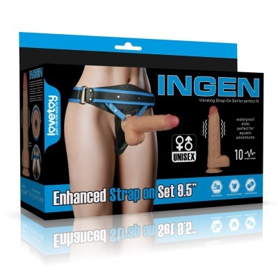 Conjunto cinta com dildo vibratório unissexo INGEN
