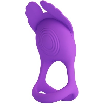 anel de silicone roxo com textura circular e abas pequenas