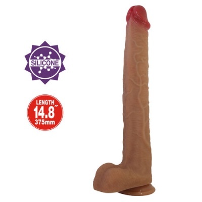 Vibrador realista cor de pele com veias e base de ventosa