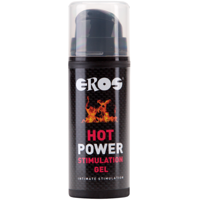 Frasco preto com tampa transparente de gel de estimulação íntima EROS Hot Power